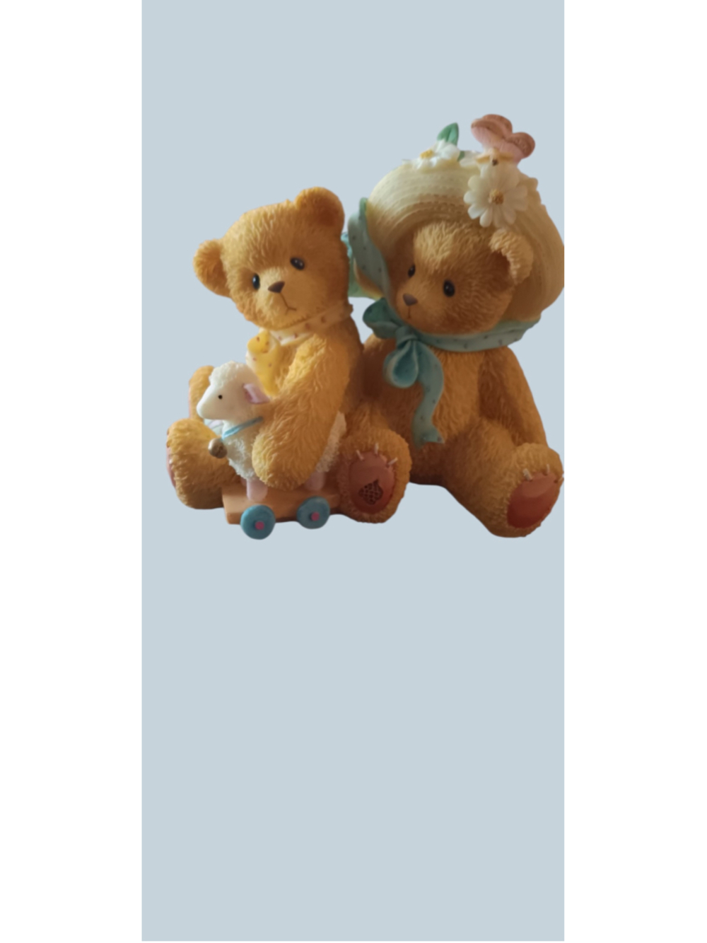 NIB Cherished Teddies Chelsea and Daisy Figurine Brown Blue Decor 597392